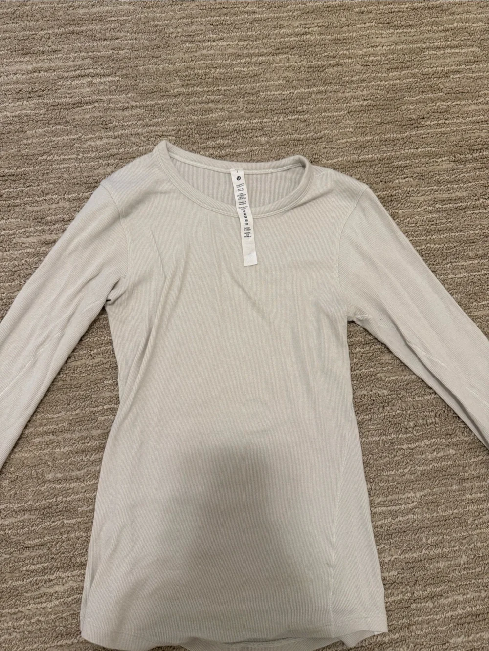 lululemon athletica Women's Ribbed Long-Sleeve Crewneck Top - bone
